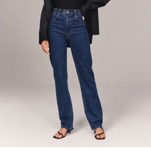 Abercrombie Curve Love Ultra High 90s Straight Jean Dark 27